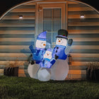 HOMCOM - Bonhommes de neige gonflables de Noël éclairés LED de 4FT grande décoration de vacances - Bleu-Parfait pour une utilisation intérieure et extérieure 