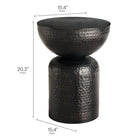 Modway - Mella Métal martelé Table d’appoint - Noir-Texture martelée