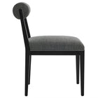 Modway - Kai Tissu Chaise à manger - Noir charbon-Aucune assemblée requise
