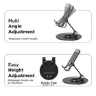 Uncaged Ergonomics - Support pivotant et réglable pour ordinateur portable et téléphone RISE - Argent-Le support pivotant pour ordinateur portable est compatible avec les appareils de 10 à 15,6 pouces de large et peut supporter 19 livres.