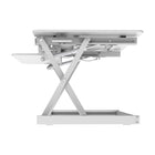 Rocelco - Support de bureau haut de gamme DADR-40 à hauteur réglable - 40 po - avec portée verticale allongée - Blanc-Étude cadre en métal noir.
