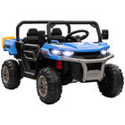 Aosom - voiture électrique 2 places 12v 7ah pour enfants utv - bleu-Conception à deux places pour partager le plaisir de conduire avec des amis 