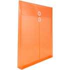 JAM Paper Enveloppes à ouverture au sommet, fermeture à bouton plastique et ficelle, 9 3/4x11 3/4 po, orange, 12/paq.-Ouverture : livret