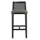 Modway - Monarch Bois et rotin Tabouret de bar - Noir Noir Gris-7
