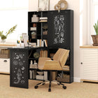 HOMCOM - Bureau d'ordinateur convertible pliable - 38,6 po L x 20,1 po l x 60,2 po H - noir-Design 2-en-1 combinant un bureau pliant avec une étagère de rangement ouverte, offrant un espace de rangement généreux pour les livres et les fournitures de bureau