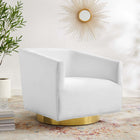 Modway - Twist Salon Accent Performance Velvet Chaise pivotante - Or Blanc-Revêtement en velours de performance