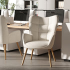 Homy Casa - Chaises d'accueil pour bureau - Tissu beige-Coussin en mousse haute densité pour un confort et un soutien durable.