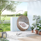 Modway - Encase Terrasse extérieure Rotin Chaise à balançoire - Blanc cappuccino-Tissage en rotin synthétique