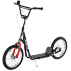 Aosom - Trottinette de rue pour jeunes avec roue gonflable de 16 po, doubles freins - noir-Aide votre enfant à améliorer son sens de l’équilibre et à renforcer sa force 