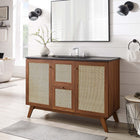 Modway - Soma 48" Vanité de salle de bain à un seul lavabo - Noir noyer-Poignées de porte en métal