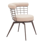 Zuo - Saku Chaise de salle à manger pivotante - Beige/Brun-Assemblage requis