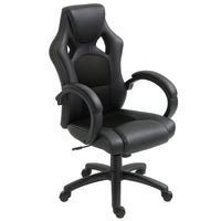 HOMCOM - Chaise de bureau style voiture de course-Design confortable avec cuir PU doux et assise rembourrée pour plus de confort