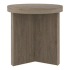 Hudson&Canal - Table d'appoint ron Holm 22" L - Chêne gris vieilli-Le plateau de table a une capacité de poids de 50 lb