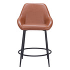 Zuo - Vila Tabouret de comptoir - Brun - Ensemble de 2-Tissu en faux cuir doux et durable