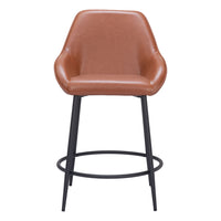 Zuo - Vila Tabouret de comptoir - Brun - Ensemble de 2-Tissu en faux cuir doux et durable