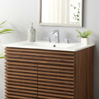 Modway - Cayman 30" Lavabo de salle de bain in Blanc-Trous de robinet centraux de 8 pouces