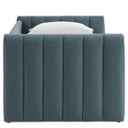 Modway - Veyla Chenal Touffé Performance Velvet Lit de jour jumelle avec Trundle, Cadet Blue-9