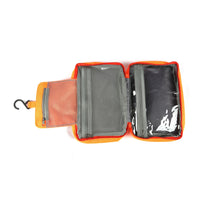 TUCCI Italie Trousse de toilette suspendue pour voyager - Orange brûlé-Matériau résistant à l’eau - protège les articles de toilette contre les déversements et l’humidité