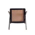 Manhattan Comfort - Fauteuil de salle à manger Hamlet 19,67 po style industriel chic - noir et cannage naturel-Garantie limitée du fabricant de 30 jours