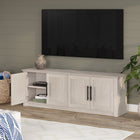 Hudson&Canal - Meuble TV Thornwell pour téléviseurs jusqu'à 78" - Blanc aulne-Dimensions du produit : 15,75" L x 70" l x 24" H