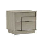 Manhattan Comfort - Ensemble de 2 tables de nuit modernes Horizon 21,7" - Chêne blanchi-Tiroirs élégants sans poignées à ouverture par pression avec un détail unique de façades de tiroirs carrées superposées