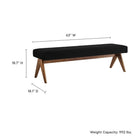 Modway - Lyra 63" Boucle Tapis Banc - Noir-63 pouces
