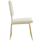 Modway - Ponder Performance Velvet Fauteuil d’appoint de salle à manger - Ivoire-Cadre en acier inoxydable doré