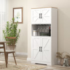 HOMCOM - Armoire de cuisine avec plan de travail pour four à micro-ondes - blanc-Grand plan de travail ouvert pour des appareils comme le micro-ondes ou la cafetière 