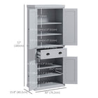 HOMCOM - Armoire de cuisine autoportante 72 po avec tiroir - gris-Les portes avant sont dotées d’une fermeture magnétique 