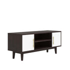 Modway - Daxton 43 po Meuble TV, Cappuccino Blanc-Meuble téléviseur moderne du milieu du siècle