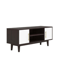 Modway - Daxton 43 po Meuble TV, Cappuccino Blanc-Meuble téléviseur moderne du milieu du siècle