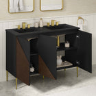 Modway - Alchemist 48" Meuble de salle de bain à double lavabo - Noir noir-Trous centraux de 8"