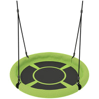Qaba - Siège de balançoire soucoupe pour enfants, diamètre 3 pi avec cordes suspendues à hauteur réglable - vert-Balançoire d'un diamètre d'environ 100 cm, convient pour 1 à 2 enfants 
