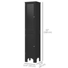 HOMCOM - Armoire de salle de bain haute avec étagères et portes - noir-La structure en MDF peint améliore la durabilité 
