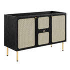 Modway - Chaucer 48" Armoire de toilette de salle de bain (lavabo non inclus) - Noir-MDF et panneau de particules