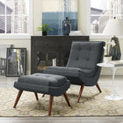 Modway - Ramp Tissu rembourré Ensemble de chaise longue - Gris-Rembourrage fin en polyester
