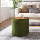 Modway - Mezzo Manche Performance Velvet Ottoman de stockage - Vert mousse-Rembourrage en mousse dense