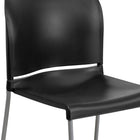 Flash Furniture – Chaise empilable Hercules à dossier enveloppant avec base traîneau, capacité de 880 lb, noir-Cadre avec base traîneau enduite en poudre argentée