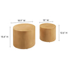Modway - Amani Nidification ronde Tables basses Ensemble de 2 - Naturel-Construction en MDF et contreplaqué