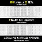 Bell+Howell - Barre lumineuse LED portative rechargeable - 16,5"-Les ampoules LED ont des mécanismes de dissipation de chaleur efficaces, de sorte qu'elles utilisent moins d'énergie et libèrent moins de chaleur que les ampoules ordinaires