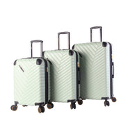 Lucas - Ensemble de 3 valises rigides extensibles et résistantes avec roulettes multidirectionnelles - Jade-La poignée ergonomique verrouillable à bouton-poussoir est conçue pour tenir confortablement dans votre main.