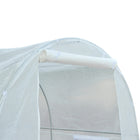 Outsunny - serre tunnel 8 pi x 6,6 pi x 6,6 pi avec porte et fenêtre de ventilation, blanc- Les fenêtres enroulables contrôlent la quantité de lumière et assurent une bonne ventilation  
