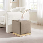 Modway - Tilden Velous de performance carré 17" Rembourré Ottoman - Taupe Natural-Socle en caoutchouc