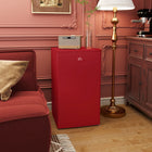 HOMCOM - Mini réfrigérateur avec congélateur et porte réversible - rouge-5 niveaux de réglage de la température contrôlés par le bouton du thermostat 