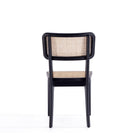 Manhattan Comfort - Lot de 2 chaises de salle à manger Giverny 18,11 po style industriel chic - noir et cannage naturel-Livré chez vous entièrement assemblé Aucun assemblage requis