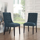 Modway - Baronet Tissu Chaise à manger Ensemble de 2 - Azure-Rembourrage en mousse dense pour le confort
