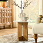 Modway - Tarin Bois d’acacia et marbre Table d’appoint - Naturel-Pattes en bois d’acacia
