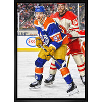 Connor McDavid 20x29 sur toile Oilers 2023 Heritage Classic-V - Toile encadree - 22" x 31"-Impression sur toile de qualité supérieure avec bordures enveloppées
