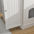 PawHut - Enclos pour bac à litière pour chat avec tiroir, rangement, kit anti-basculement - blanc-Couleur : Blanc 