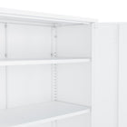 Manhattan Comfort - Ensemble de 2 armoires modernes d’appoint et de rangement Naomi - Blanc-Pieds en métal avec patins de sol réglables pour une stabilité sur mesure